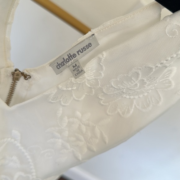 Ankle length white floral sheer dress - Picture 8 of 8